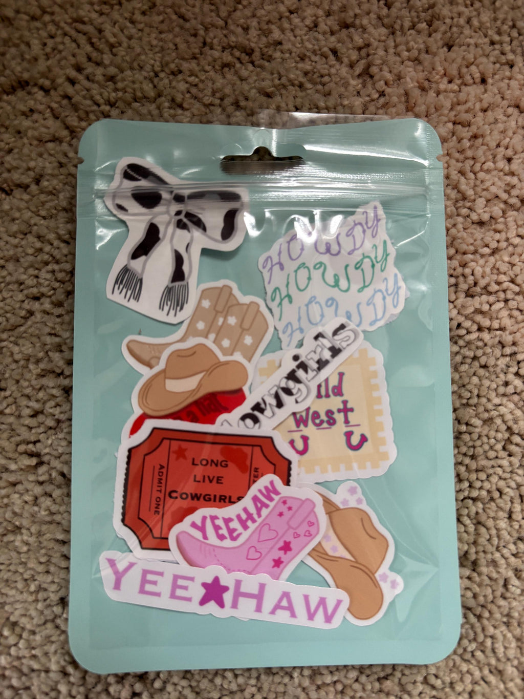 Cowgirl Stickers: Wild West, Yeehaw, Boots, Hats (Set)