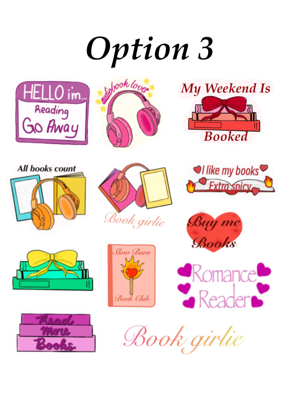 Romance book stickers