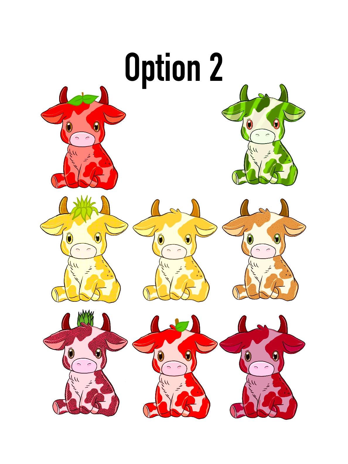 Fruit Cow Stickers