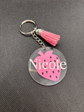 Personalized Keychain with Tassel, Custom Word Charm