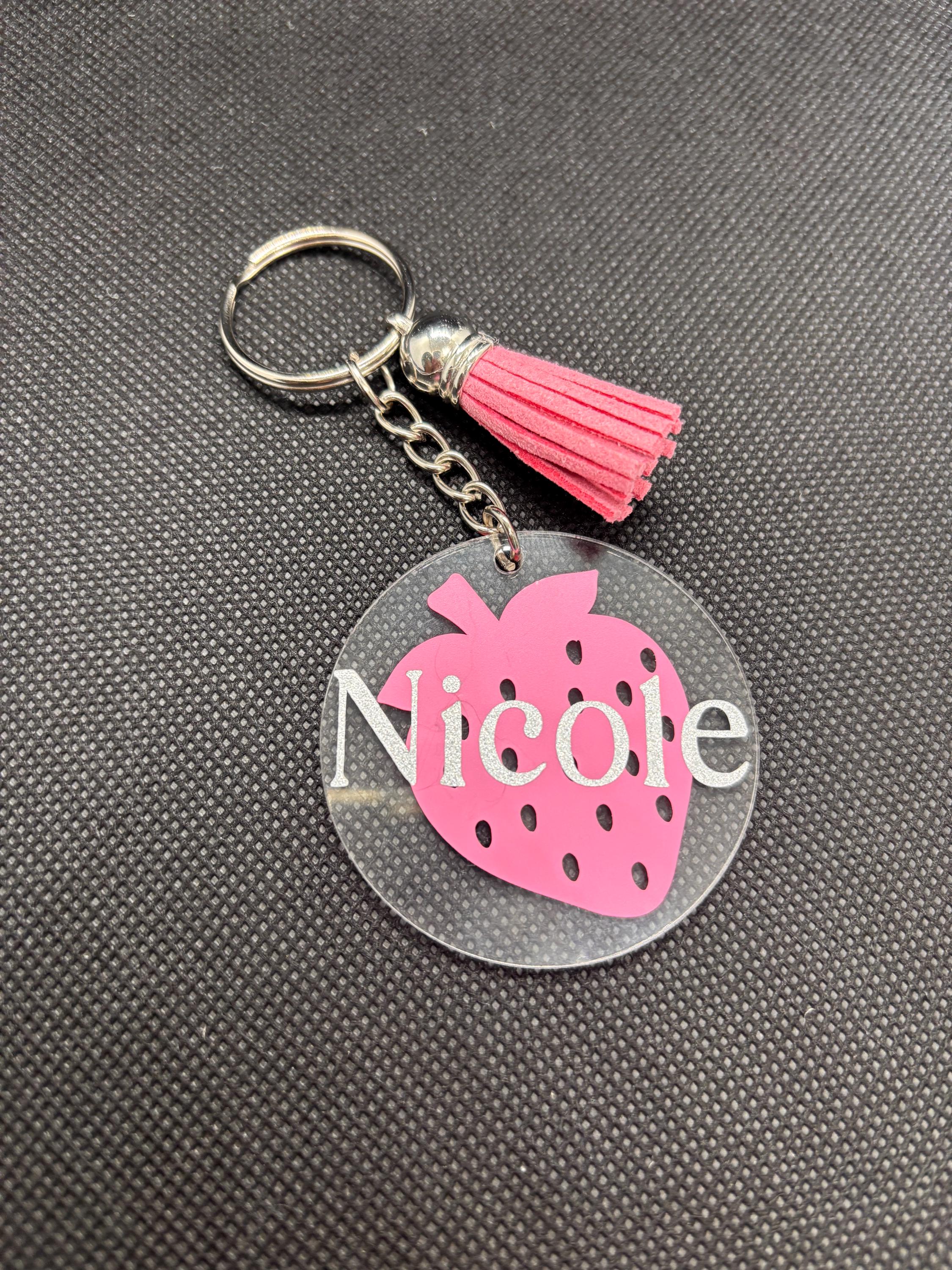 Personalized Keychain with Tassel, Custom Word Charm
