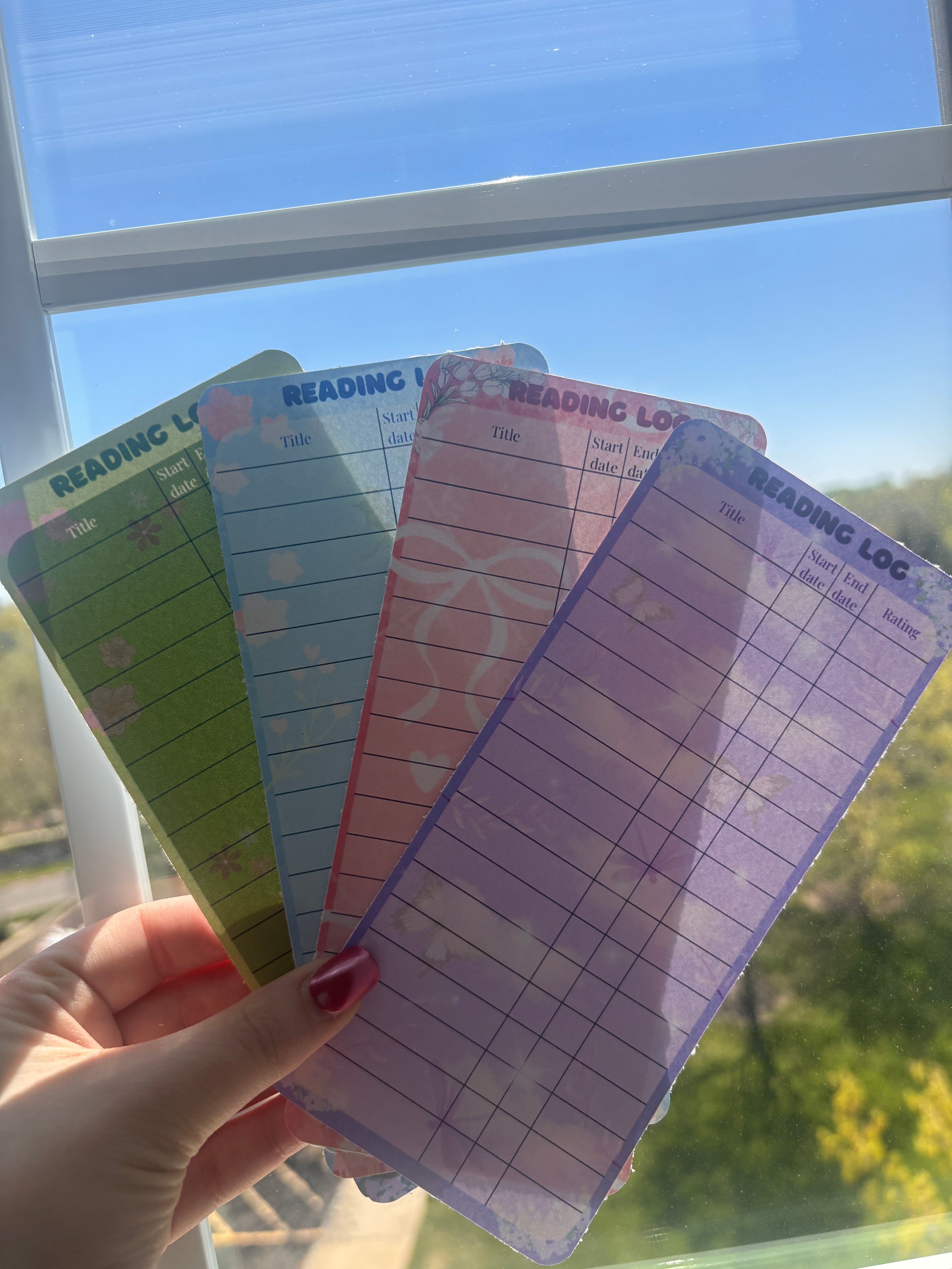 Reading Log Book Tracker: New Colors! Cardstock Pages