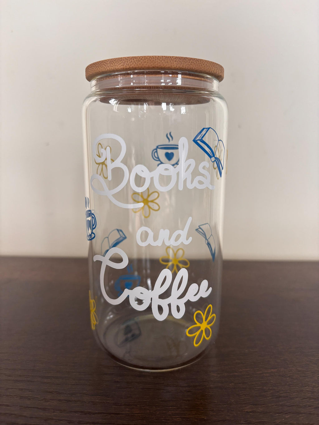 Books and Coffee glass/ plastic tumbler