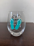 Hello summer stemless wine glass