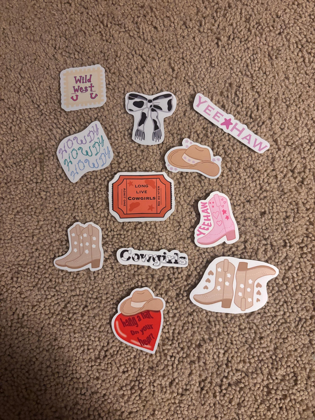 Cowgirl Stickers: Wild West, Yeehaw, Boots, Hats (Set)