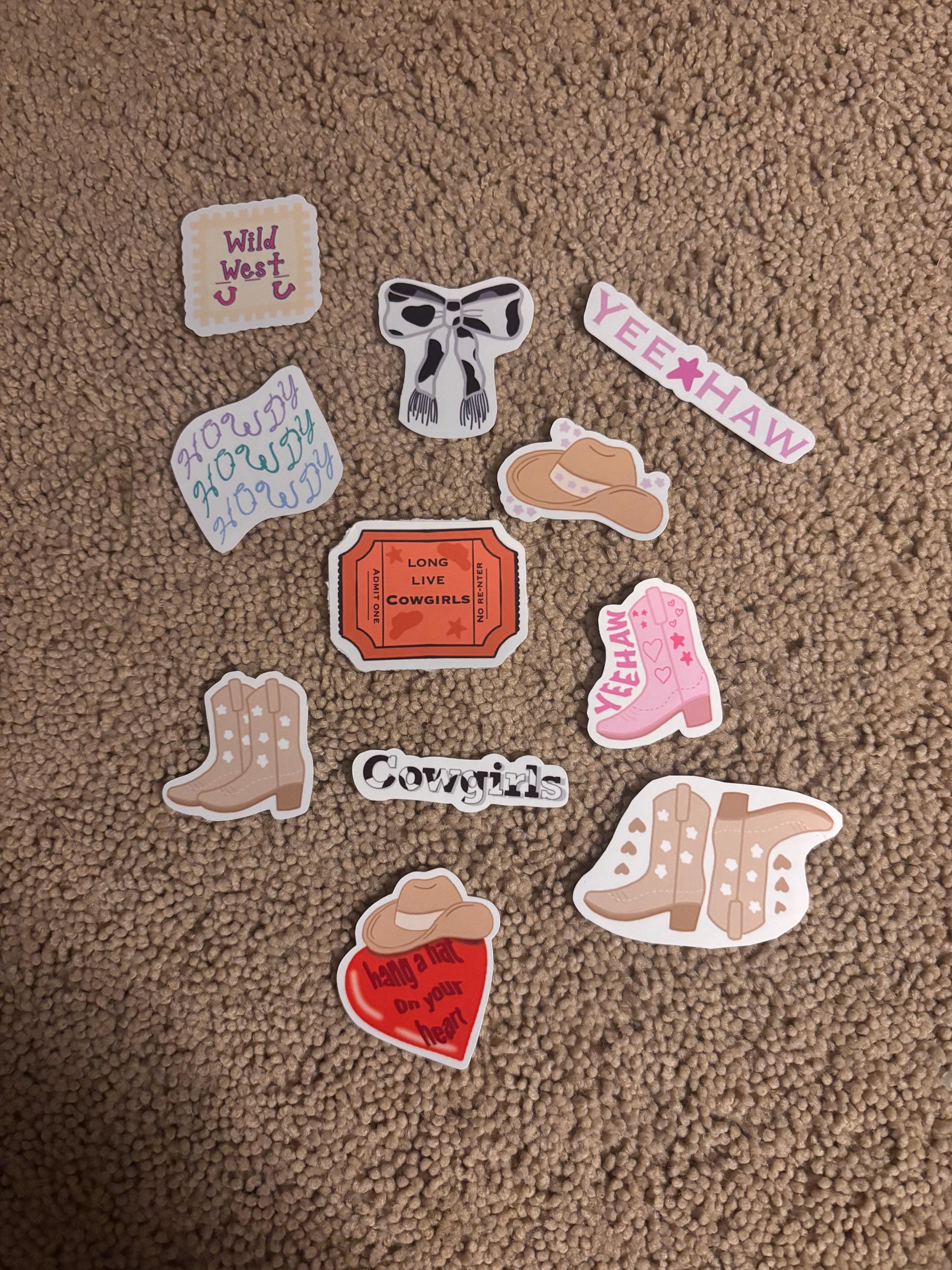Cowgirl Stickers: Wild West, Yeehaw, Boots, Hats (Set)