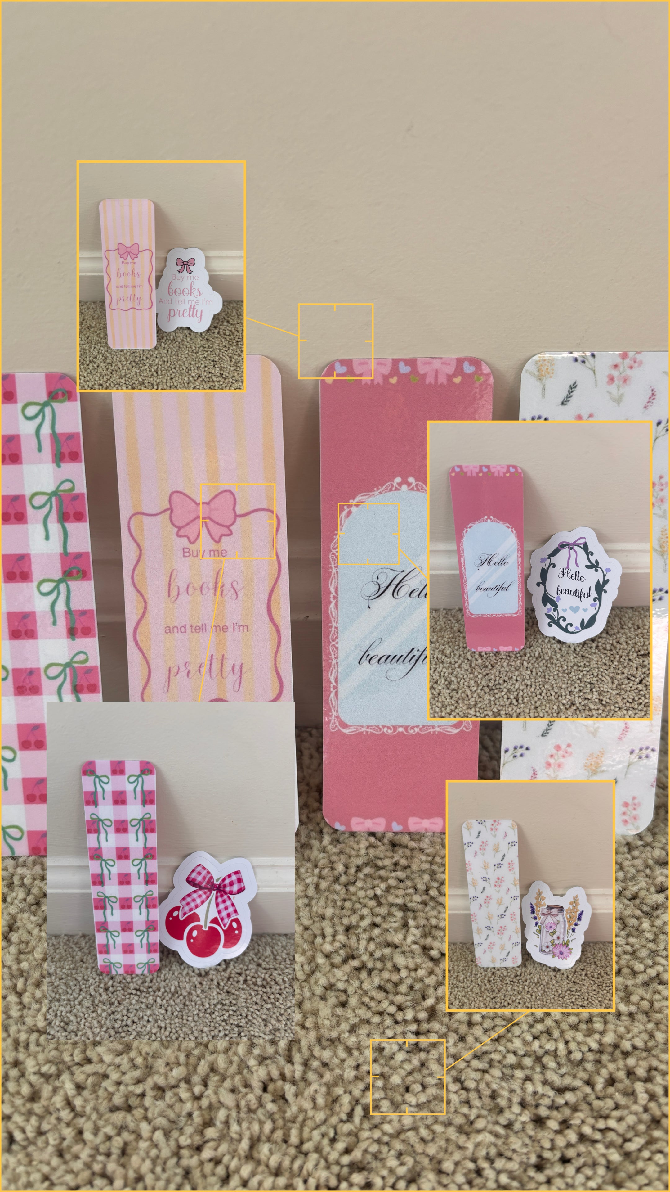 Pink & Cute Bookmarks and Stickers – Matching Sets for Readers | Buy Separately or Bundle