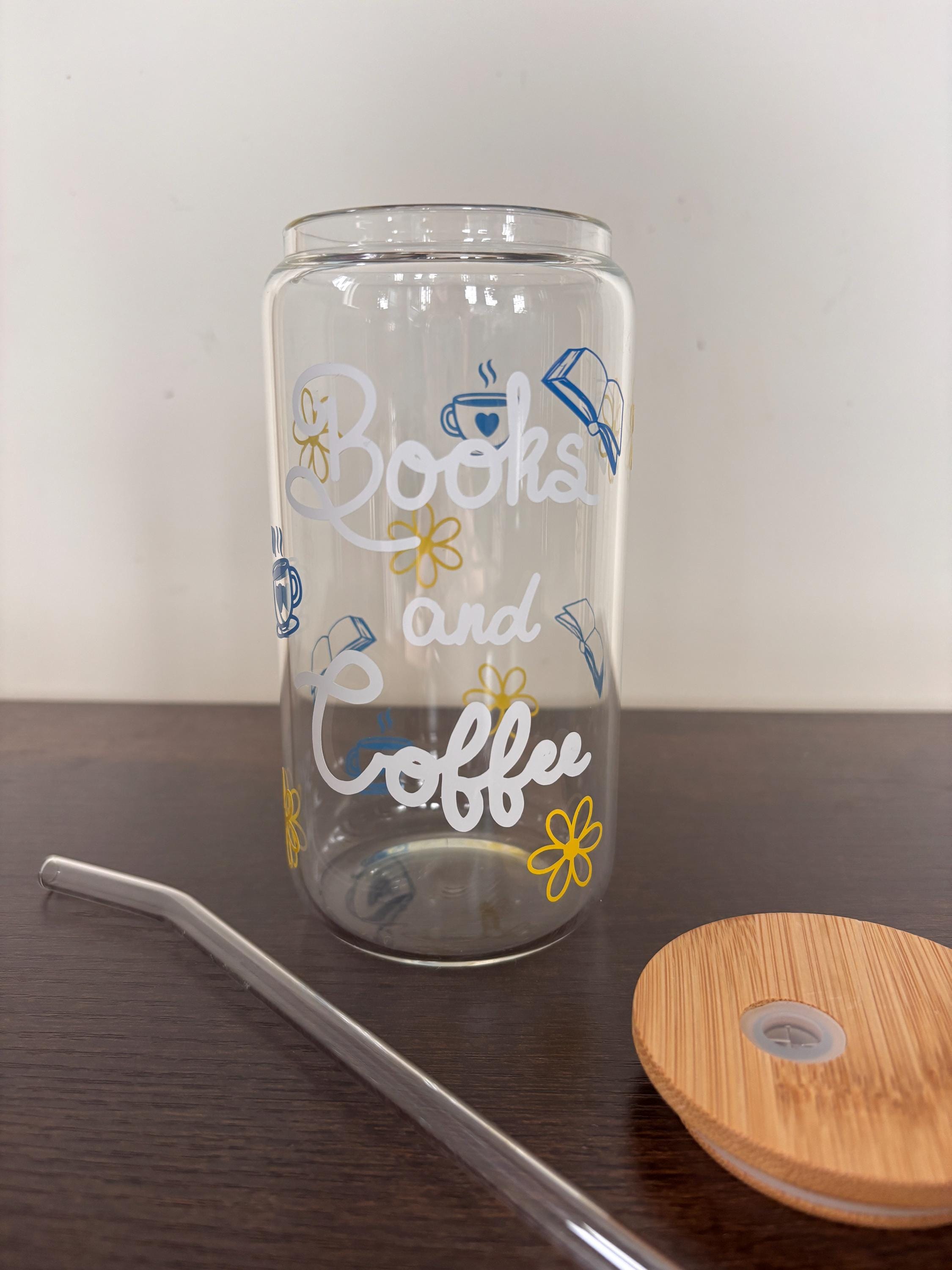 Books and Coffee glass/ plastic tumbler