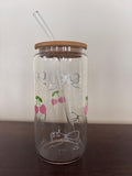 Cherry and bows glass/plastic tumbler