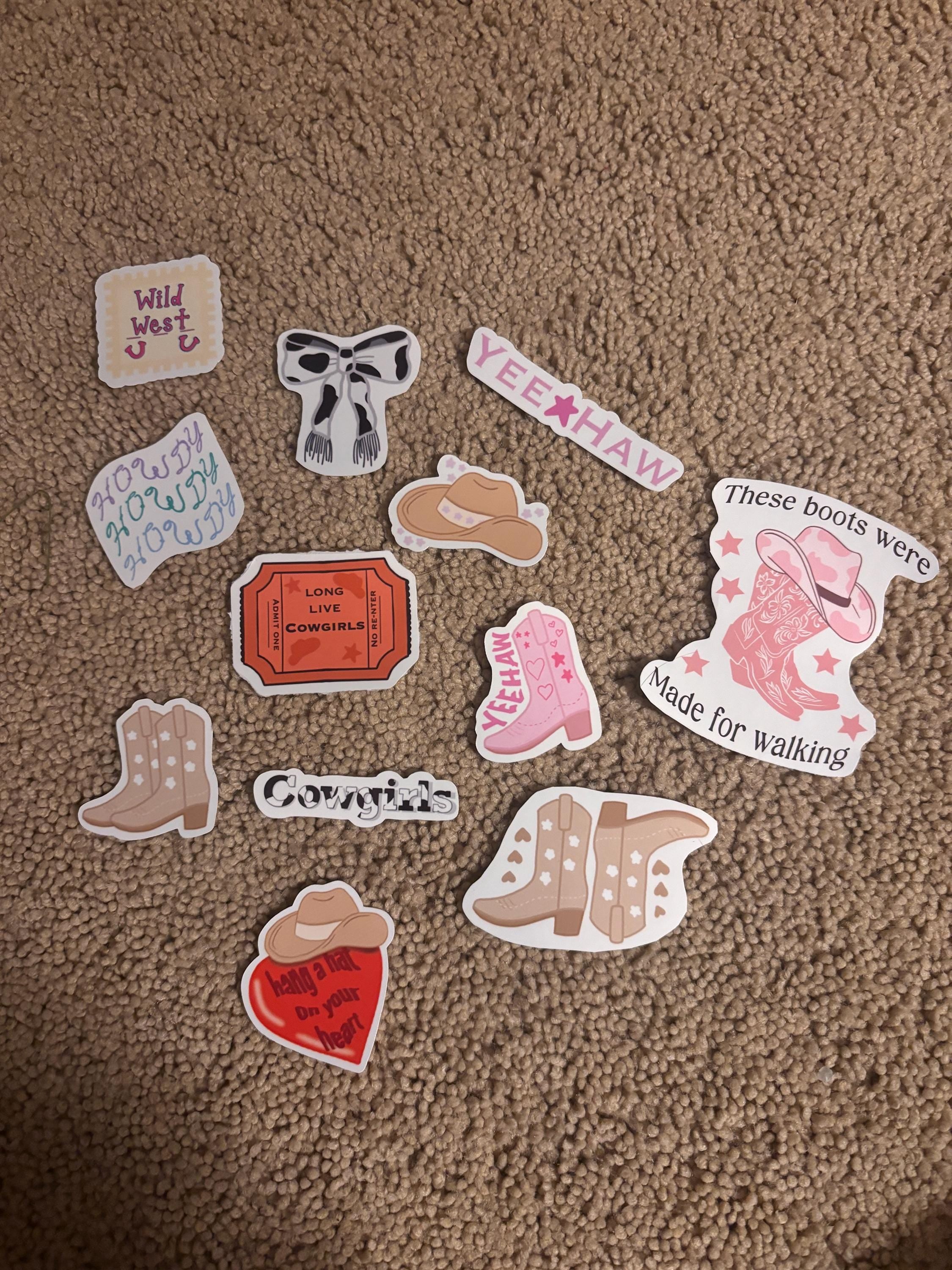 Cowgirl Stickers: Wild West, Yeehaw, Boots, Hats (Set)