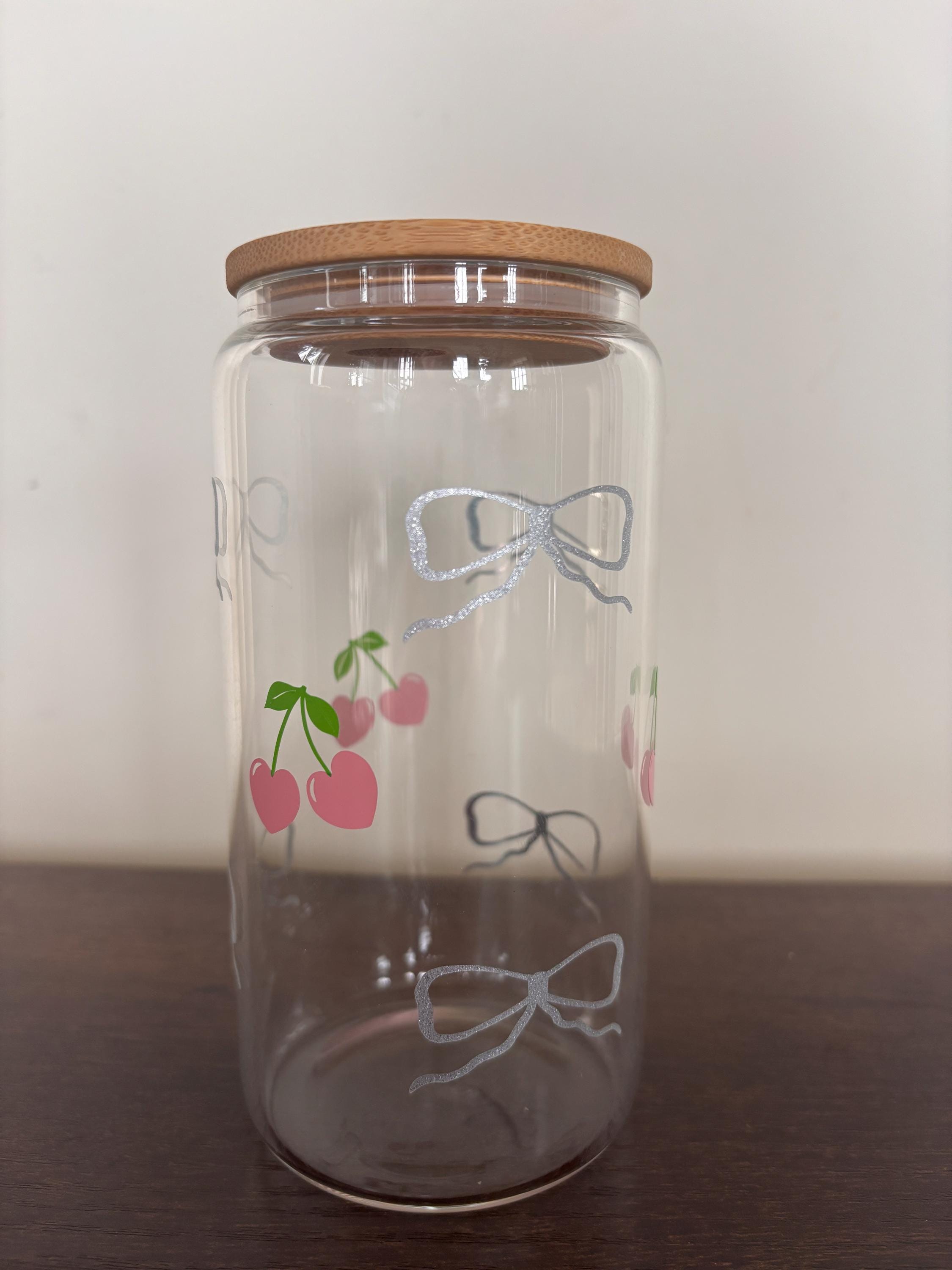 Cherry and bows glass/plastic tumbler