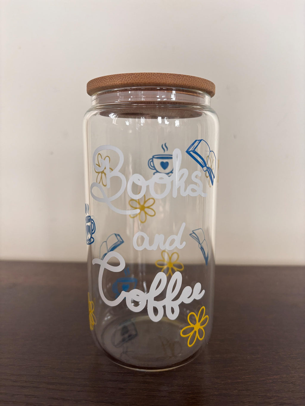 Books and Coffee glass/ plastic tumbler